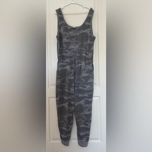 Danskin Gray Camouflage Jumpsuit Jogger Sleeveless Tank One Piece XXL